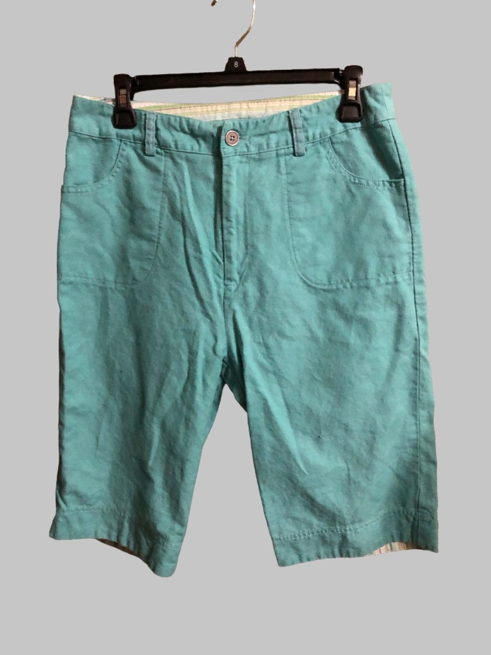 Nomadic Traders Linen Cotton Blend Bermuda Shorts Pale Mint Green Size 8